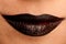 Sensual mouth Brown lipstick