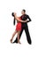 Sensual, stylish dancers performing tango