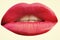 Sensual woman. Closeup photo of red lips