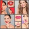 Sensual women with different color lipsticks.