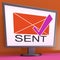 Sent Envelope On Monitor Shows Outgoing Mails