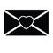 Sent letter mail icon.  envelope with a heart icon. Love message sign