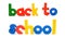 Sentence Back to school in wooden colorful letters