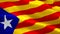 Senyera Flag Transitions flag video waving in wind. Realistic Catalan Flag background. Barcelona Catalonia Flag Looping Closeup 10