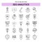 SEO Analytics Line Icon Set - 25 Dashed Outline Style