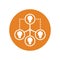 SEO backlink icon / orange vector