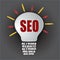 Seo bulb with base of network website keyword media blog