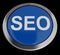 SEO Button In Blue Showing Internet Marketing And Optimization