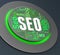 Seo Button Indicates Search Engines And Internet