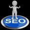 SEO Button Shows Internet Marketing And Optimizing