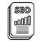Seo chart document icon outline vector. Online boost