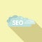 Seo cloud data icon flat vector. Rank data