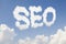 SEO concept text in clouds