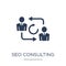 Seo Consulting icon. Trendy flat vector Seo Consulting icon on w