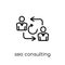 Seo Consulting icon. Trendy modern flat linear vector Seo Consul