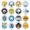 Seo Development Round Icons Set