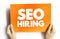 Seo Hiring text card, concept background