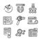 SEO Icon Set Black And White Illustration