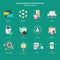 Seo internet marketing icons, modern flat design vector