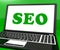 Seo On Laptop Shows Search Engine Optimization On Internet