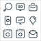 Seo line icons. linear set. quality vector line set such as mail, web optimization, analytics, idea, statistics, ecommerce,