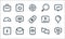 seo line icons. linear set. quality vector line set such as strategy, ecommerce, upload, chat, mail, speedometer, video, search,