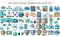 SEO and Marketing multicolored outline Icons set