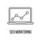 SEO Monitoring icon or logo line art style.