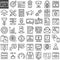 Seo online marketing line icons set