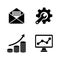 SEO Optimization, Marketing. Simple Related Vector Icons