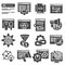 SEO optimization and marketing thin gray vector icons set