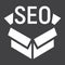 SEO Package glyph icon, seo and development, box