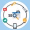 SEO Search engine optimization flat design infographic element