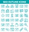 SEO Search engine optimization outline icons. Vector illustration