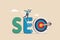 SEO, search engine optimization to drive traffic or visitor to website, improve search result ranking gain more visibility concept