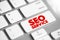 SEO Service - digital marketing service that improve rankings in search results for keywords, text button on keyboard