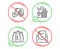 Seo shopping, Water bottles and Graph chart icons set. Reject letter sign. Vector