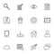 SEO web development line icons set