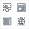 seo and web line icons. linear set. quality vector line set such as world, web programming, web search engine