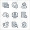 seo and website line icons. linear set. quality vector line set such as rank, search, map pointer, files, boost, cloud storage,