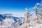 Seoraksan mountains is covered by morning fog in winter, Korea.