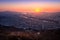 Seoul city and Downtown skyline in aerial, South Korea