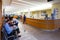 SEOUL, KOREA - AUGUST 12, 2015: People waiting at registration desk of Severance hospital of Yonsei University - very prestigious