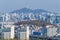 SEOUL, KOREA, NOVEMBER 9, 2019: Namsan tower overlooking skyline of Seoul, Republic of Korea