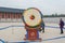 SEOUL, KOREA - October 26, 2015: Huge ceremonial drum at Gyeongbokgung Palace