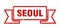 Seoul ribbon banner. Seoul grunge band sign.