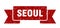 Seoul ribbon banner. Seoul grunge band sign.