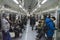 Seoul, South Korea - 13 January 2019: people on the seoul metro, inside of seoul subway