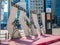 SEOUL, SOUTH KOREA - APRIL 17, 2018:The `Gangnam Style Horse Dancing Stage` in the centre of the Gangnam near the subway District