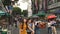 Seoul, South Korea - July 18, 2017: people walk on street of big city, high traffic. Big city life